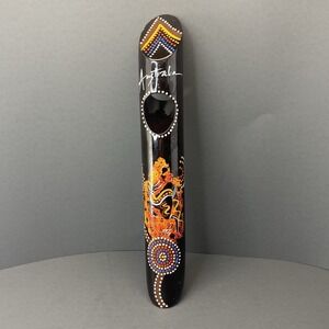 Wine Bottle Holder Australian Wooden Balancing with Aboriginal Hand Painted
